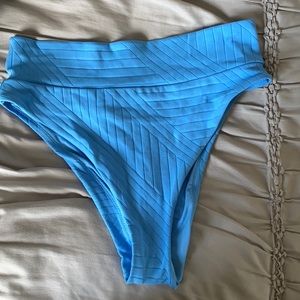 blue high cut cheeky bikini bottoms